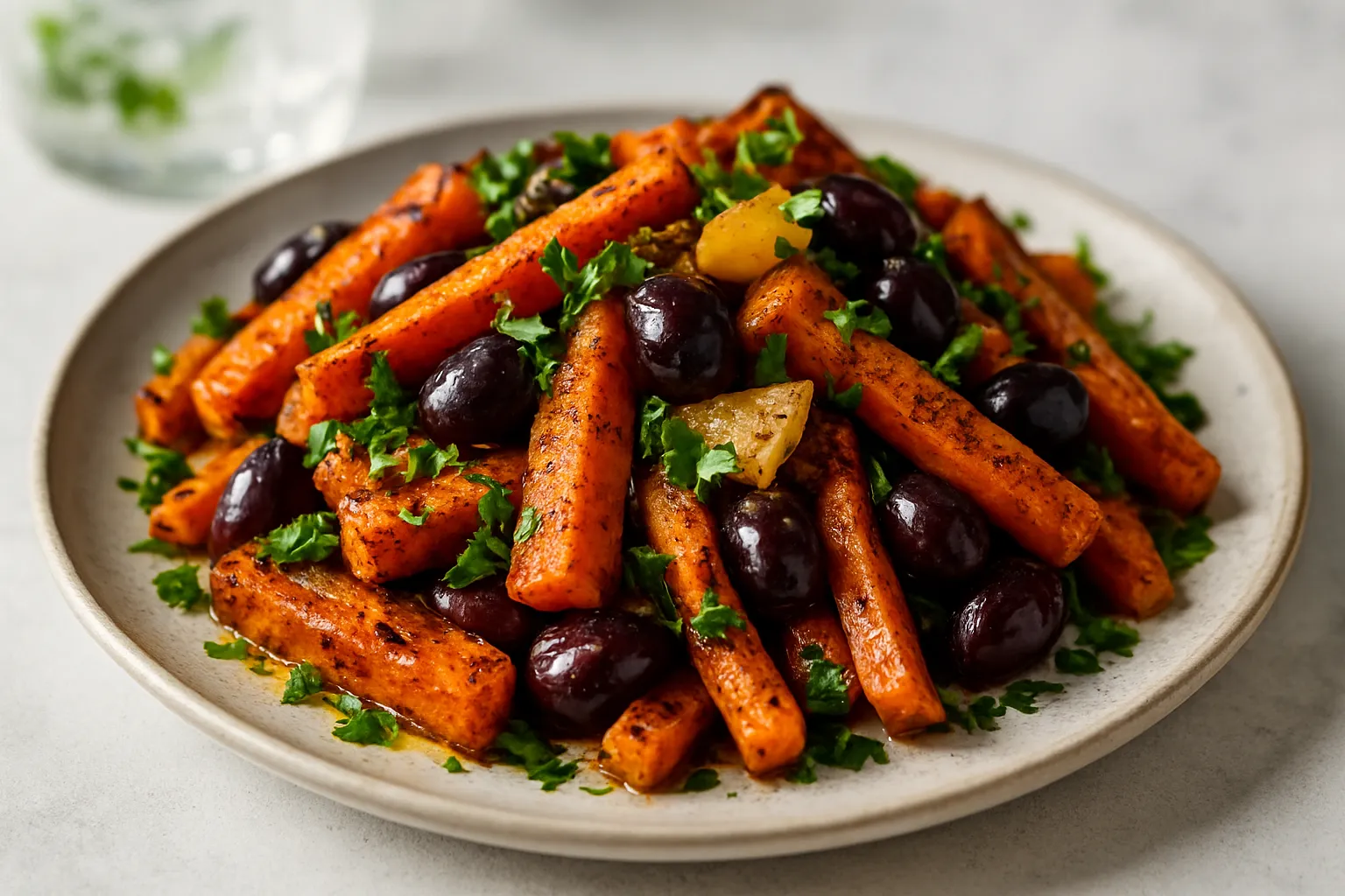 Moroccan-Spiced Roast Carrot & Olive Salad with Preserved Lemon