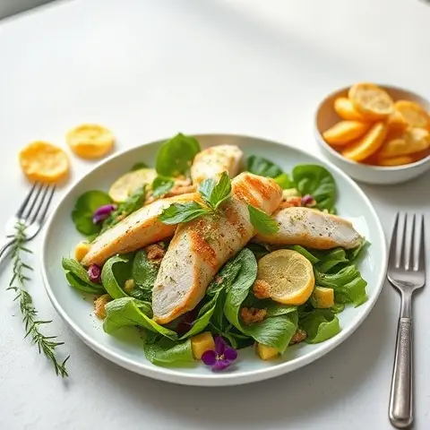 Keto Chicken Caesar Salad with Parmesan Crisps