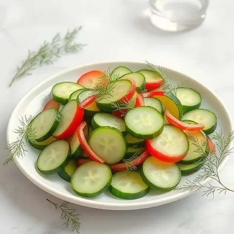 Apple Cider Vinegar Marinated Cucumber & Dill Salad