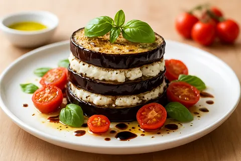Savory Eggplant & Goat Cheese Stack