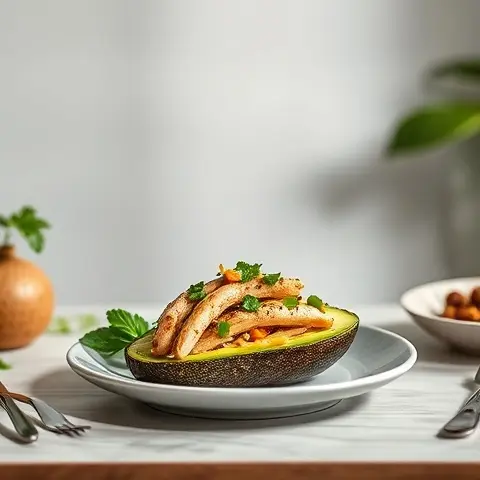 Mediterranean Tuna-Stuffed Avocado with Celery and Capers
