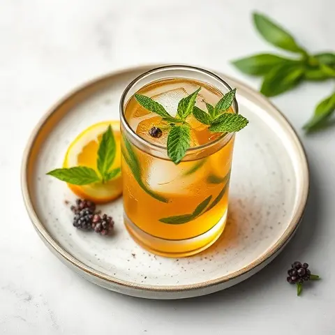 Refreshing Lemongrass and Mint Iced Herbal Tea