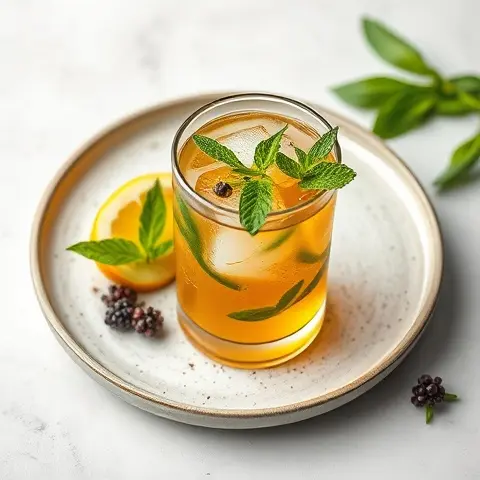 Refreshing Lemongrass and Mint Iced Herbal Tea