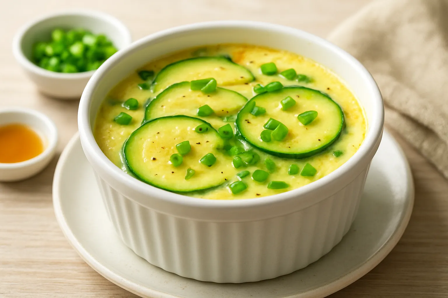 Steamed Zucchini & Egg Custard (Chawanmushi-Style)