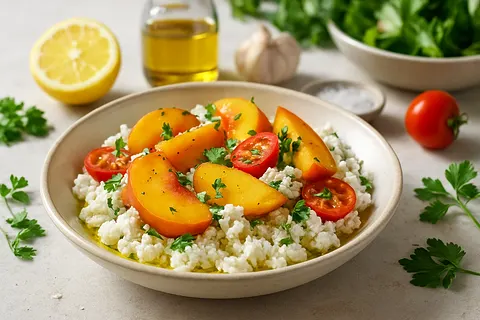 Cottage Cheese and Peach Bowl