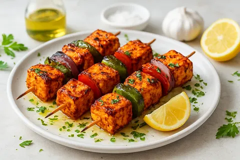 Tandoori Grilled Paneer Skewers