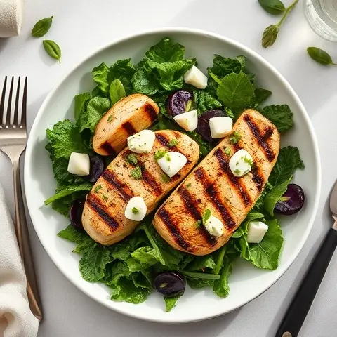 Grilled Chicken Kale Caesar (No Croutons)