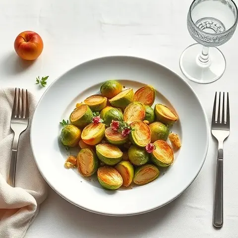 Roasted Brussels Sprout & Apple Cider Vinaigrette Salad