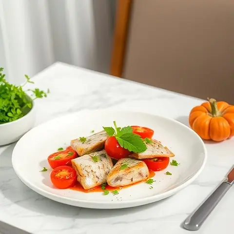 Zesty Sardine and Tomato Breakfast Plate with Fresh Parsley