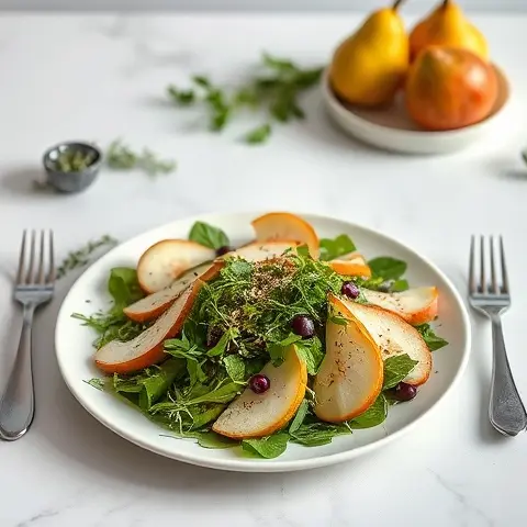Pear, Rocket, and Fresh Herb Salad