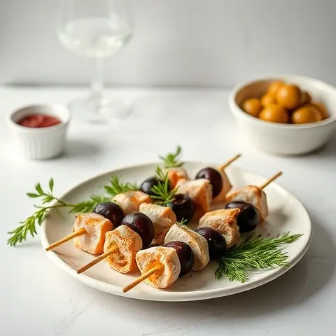 Turkey and Olive Skewers
