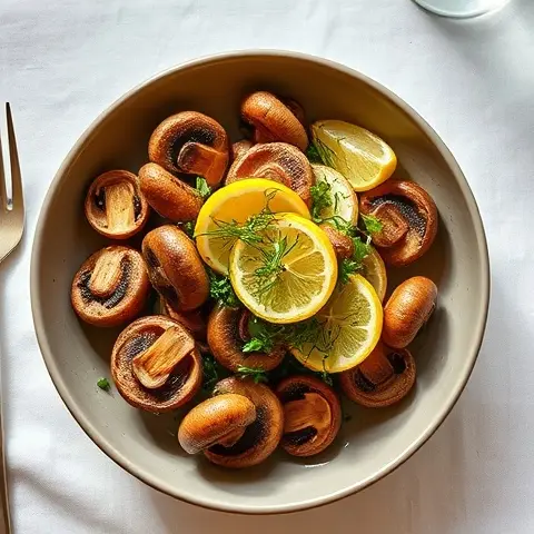 Lemon-Garlic Roasted Mushrooms & Leeks