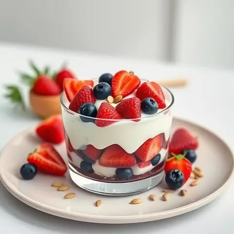Greek Yogurt Parfait with Berries and Pumpkin Seeds