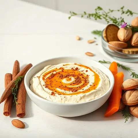 Spiced Almond-Carrot Labneh Dip