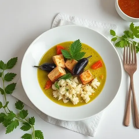 Thai Green Curry with Eggplant and Tofu (No Sugar)
