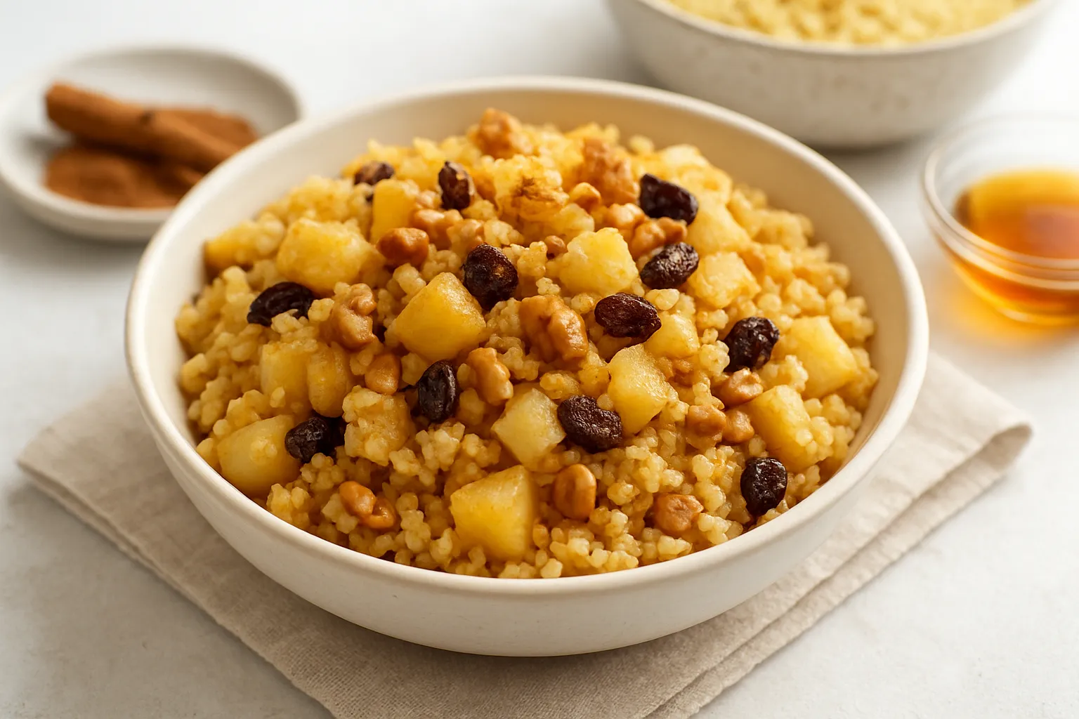 Warm Millet & Apple Skillet with Cinnamon