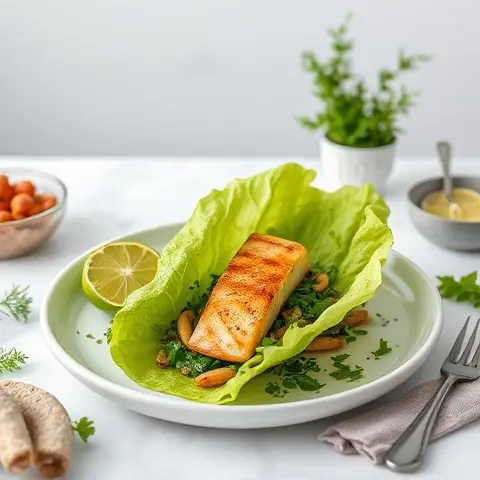 Cilantro-Lime Grilled Fish Lettuce Tacos
