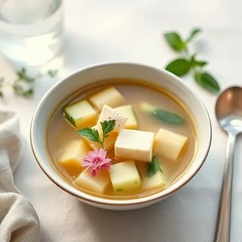 Gentle Miso-Free Tofu & Zucchini Broth