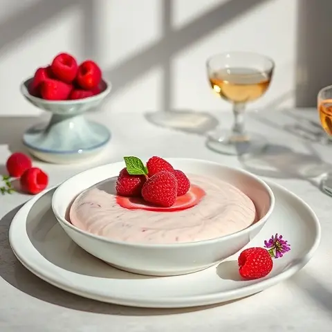 Rosewater Raspberry Pudding