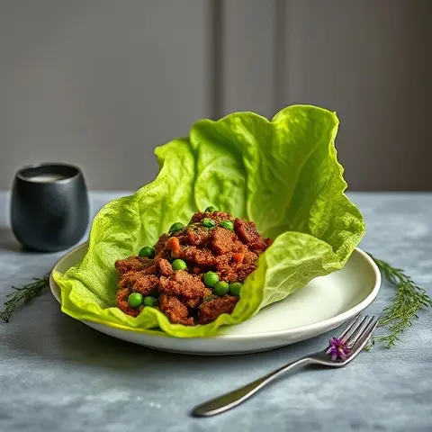 Heart-Healthy Keema Matar Wrapped in Lettuce Leaves
