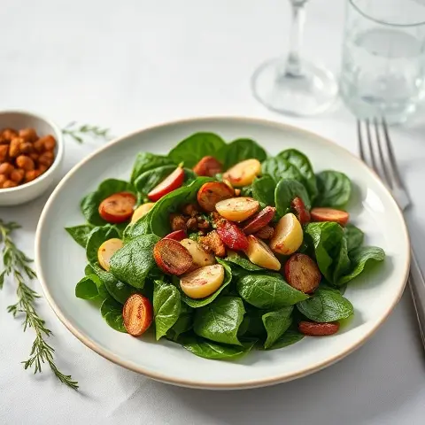 Warm Spinach, Garlic & Anchovy Salad