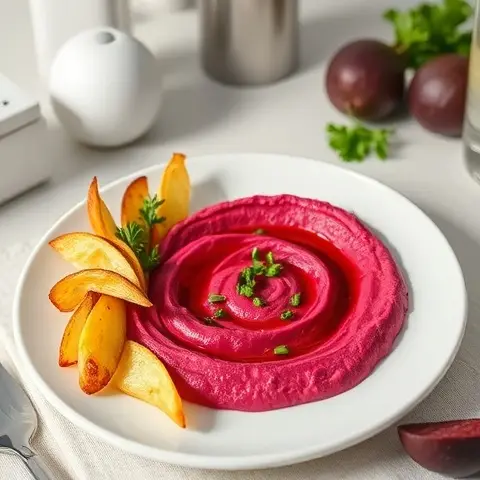 Roasted Beet Hummus with Crudités