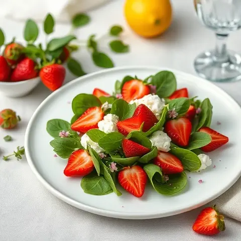 Lemon-Ricotta Strawberries & Spinach Salad