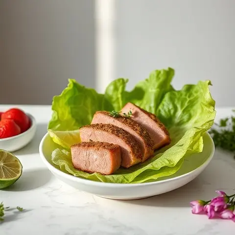 Cilantro-Pumpkin Seed Crusted Tuna with Lime