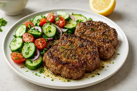 Lemon-Oregano Grilled Lamb & Cucumber Salad