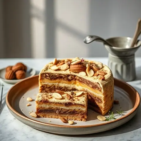 Keto Espresso-Almond Torte with Erythritol