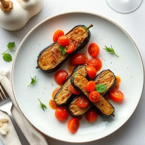 Bone Broth Braised Eggplant with Tomato