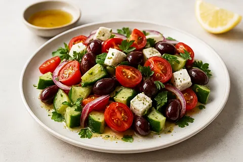 Greek Feta, Olive & Cucumber Salad