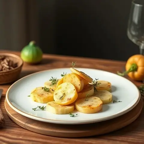 Pan-Seared Baby Celeriac Medallions with Thyme