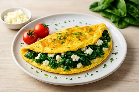 Savory Spinach and Feta Omelette