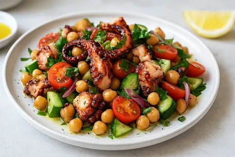 Grilled Octopus & Chickpea Salad