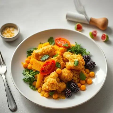Turmeric Chickpea-Free “Chana” Cauliflower Bowl