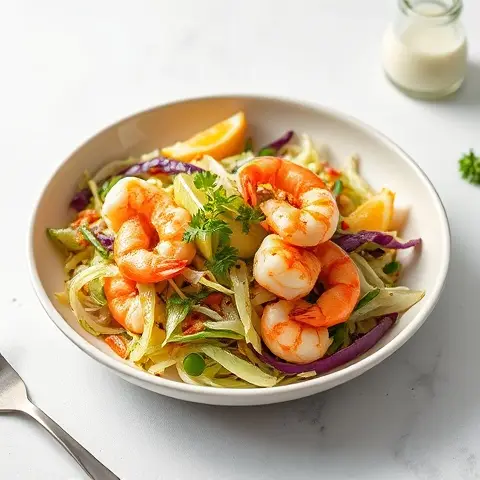 Zesty Prawn & Cabbage Slaw with Lime & Cilantro