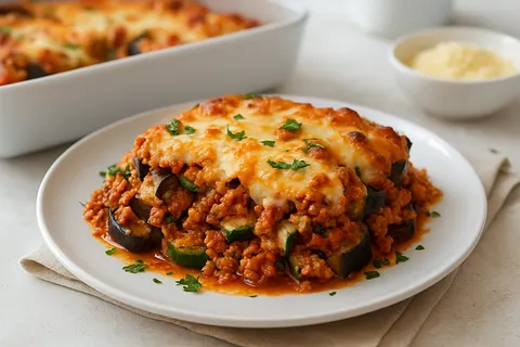 Turkey and Eggplant Bake with Mozzarella