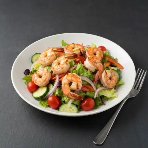 Grilled Shrimp Fattoush-Style Salad