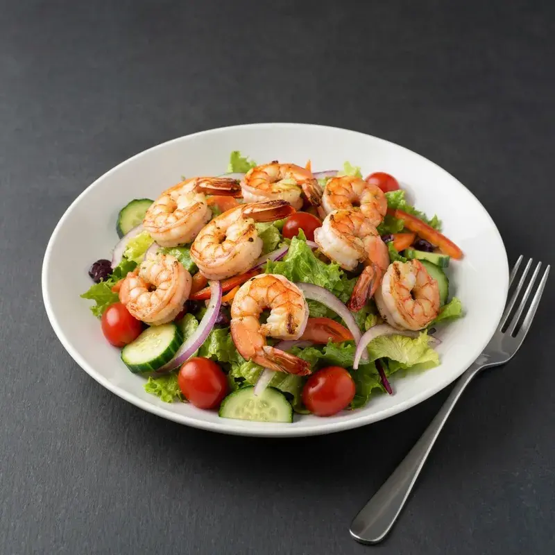 Grilled Shrimp Fattoush-Style Salad