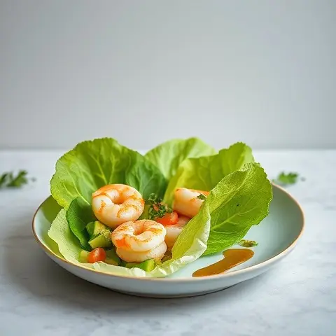 Shrimp & Avocado Lettuce Boats with Cilantro