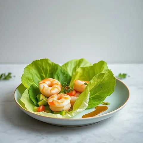 Shrimp & Avocado Lettuce Boats with Cilantro