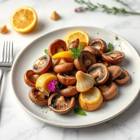 Lemon-Garlic Roasted Morel Mushrooms