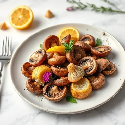 Lemon-Garlic Roasted Morel Mushrooms