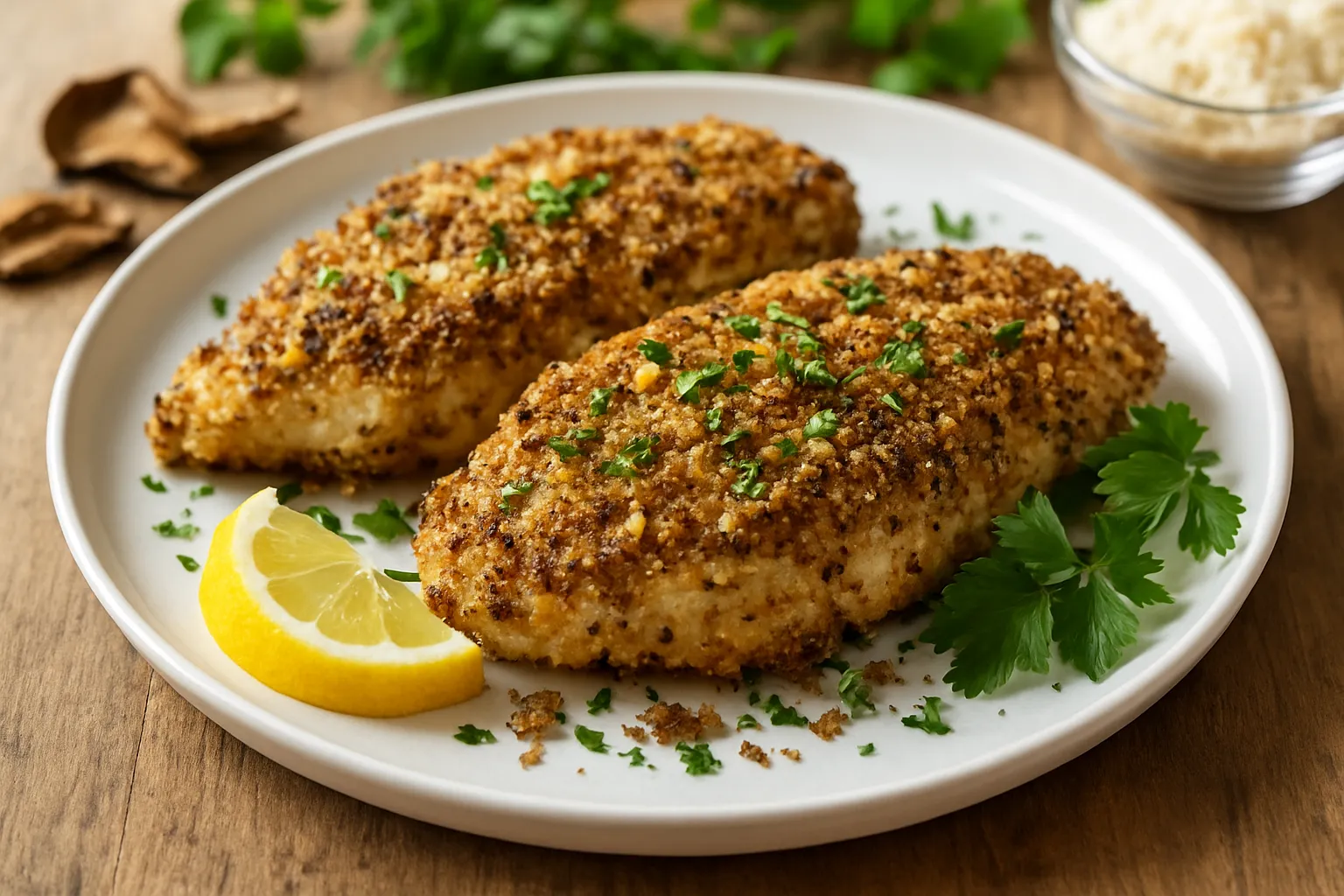 Porcini-Almond Crusted Chicken