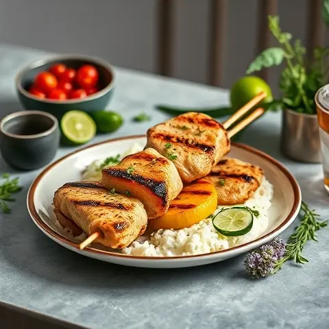 Garlic-Lime Grilled Chicken Skewers