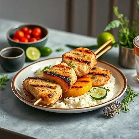 Garlic-Lime Grilled Chicken Skewers
