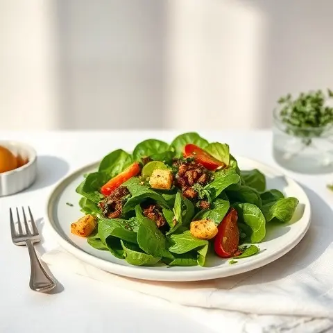 Bitter Greens Salad with Anchovy-Dill Dressing