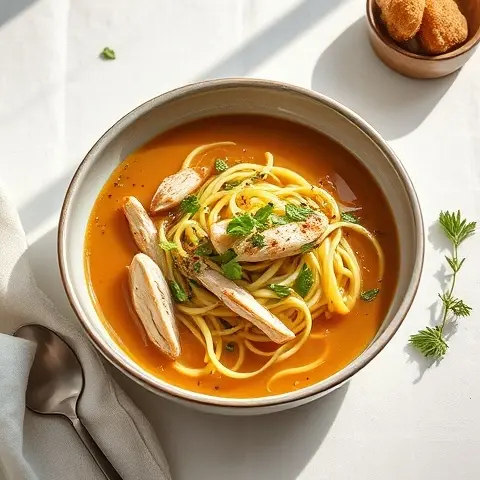 Bone Broth Chicken Zoodle Soup