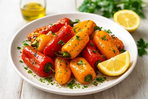 Lemon-Roasted Baby Bell Peppers with Oregano